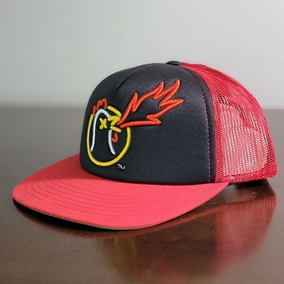 Hot Ones X Complex Reebok Trucker Hat Black Red White Green Snapback Adjustable - Picture 4 of 9